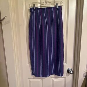 Vintage Esprie Striped Purple and Blue Women's Skirt